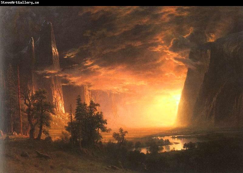 Albert Bierstadt Sunset in the Yosemite Valley